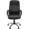 Image de Fauteuil de direction Wesley Simili cuir Noir Hauteur Réglable - Accoudoirs Dossier Roulettes