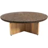 Image de Ethimo - Table basse Cross - Bois naturel - Liège bruni - Designer Patrick Norguet