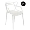 Image de Kartell - Lot de 4 chaises empilables Masters - Blanc - Technopolymère thermoplastique recyclé - Designer Philippe STARCK with Eugeni QUITLLET