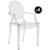 Image de Kartell - Lot de 4 fauteuils empilables Ghost - Transparent - Polycarbonate - Designer Philippe Starck