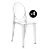 Image de Kartell - Lot de 4 chaises empilables Ghost - Transparent - Polycarbonate 2.0 - Designer Philippe Starck