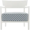 Image de Kartell - Fauteuil rembourré Cara - Bleu - Tissu Liberty - Designer Philippe Starck