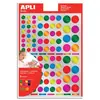 Image de Sachet de 6 feuilles, 624 gommettes rondes assorties métallisées adhésif permanent D1, 1,4 et 2 cm