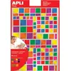Image de Pochette de 6 feuilles de gommettes Apli Kids 756 gommettes carrées - 20mm - permanent multicolores
