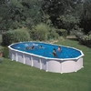Image de Piscine ovale acier 6,34m x 3,99m x H: 1,32m - Filtration à sable - SANS Renforts apparents
