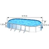 Image de Piscine ovale acier 9,20m x 5,05m x H: 1,32m - Filtration à sable - Renforts apparents