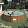 Image de Piscine ronde acier Ø4,80m x H: 1,22m - Imitation bois - Filtration à sable