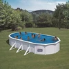 Image de Piscine ovale acier 7,44m x 3,99m x H: 1,22m - Filtration à sable - Renforts apparents