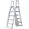 Image de Échelle de sécurité moulé avec plateforme pour piscine de hauteur 120 cm/132 cm - blanc