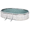 Image de Piscine ovale acier 6,34m x 3,99m x H: 1,22m - Imitation bois Nordique