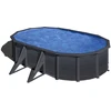 Image de Piscine ovale acier 5,27m x 3,27m x H: 1,22m - Gris anthracite - Filtration à sable - Renfort apparents