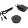 Image de Chargeur de surface sans fil pour mobile Airtop 2 avec USB-A - Ø60mm - 5V DC / 2.1A (USB-10W/Qi-10W) - Plastique noir - Plas