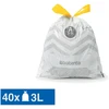 Image de Sacs poubelle déchets courants Brabantia poignées coulissantes blancs 3 L, lot de 40