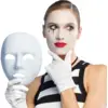 Image de Masque Mime Blanc   Accessoire Déguisement Spectacle Carnaval
