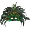 Image de Loup à Plumes de Paon Vert et Or