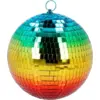 Image de Boule Disco Arc-en-ciel 20 cm   Décoration Soirée Disco et Années 80