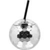 Image de Gobelet Boule Disco Argent 60 cl   Verre Festif avec Paille