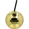 Image de Gobelet Boule Disco Or 60 cl   Verre Festif avec Paille