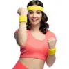 Image de Lot 3 Bandeaux Éponge Jaune   Bandeau Sport & Bracelets Années 80