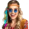 Image de Lunettes Hippie John bleues   Lunettes Rétro Rondes Années 60