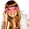 Image de Lunettes Années 80 Rose Fluo UV   Accessoire Soirée Fluo et Festival