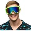 Image de Lunettes de ski pour fête et déguisement   Vert fluo
