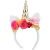 Image de Serre-tête Licorne à Fleures Roses