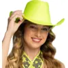 Image de Chapeau cowboy à franges pour déguisement "Blaze"   Jaune fluo