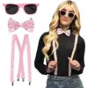 Image de Kit Accessoires Paillettes Rose Clair   Lunettes, Noeud Papillon et Bretelles