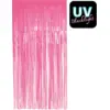 Image de Rideau à Franges Aluminium Rose Fluo UV   Décoration Porte Soirée Néon 200 × 100 cm