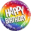 Image de Lot 10 Assiettes Papier Anniversaire Arc-en-ciel   Happy Birthday Ø 23 cm