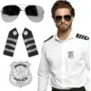Image de Kit Accessoires Policier   Lunettes, Badge et Épaulettes