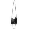Image de Sac à bandoulière noir avec strass et plumes "Flapper"