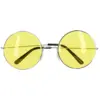 Image de Lunettes Party Hippie XL Jaune   Lunettes Rondes Flower Power Années 60 70