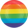 Image de Lot de 8 assiettes papier Arc-en-ciel 23cm - Vaisselle Jetable Fête, Pride & Anniversaire
