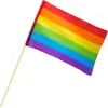 Image de Drapeau Arc-en-ciel à Main   Drapeau Pride LGBTQ+ avec Bâton