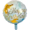 Image de Ballon en aluminium Sirène "Happy Birthday" bleu et doré