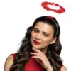 Image de Tiare Halo Rouge   Bandeau Ange Démon Pailleté avec Plumes