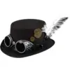 Image de Chapeau haut de forme steampunk avec lunettes et plumes d'autruche