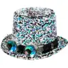 Image de Chapeau Steampunk à strass argenté