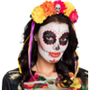 Image de Serre-Tête Fleurs et Têtes de Mort Dia de los Muertos   Jour des Morts