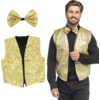 Image de Gilet à sequins et noeud papillon "Spangles"   Taille M/L   Or