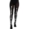 Image de Collant Squelette Bones 40D   Accessoire Déguisement Halloween Femme
