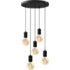 Image de Calex | Suspension | Plaque de plafond Ø500mm | Noir | Raccord 5xE27 | Cordon 2M