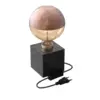 Image de Calex | Luminaire de table | Marbre noir | Câble en tissu noir de 1,8 m | Interrupteur marche/arrêt