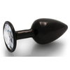 Image de Plug Bijou anal ROUND GEM S 6 x 2.6cm Noir-transparent