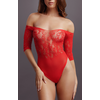 Image de Body ouvert Rhinestone - Rouge