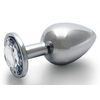 Image de Plug Bijou anal ROUND GEM L 8 x 4cm Argenté-Transparent
