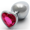 Image de Plug Bijou anal HEART GEM L 8 x 4cm Argenté-Rose