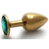 Image de Plug Bijou anal ROUND GEM S 6 x 2.6 cm Doré-Vert